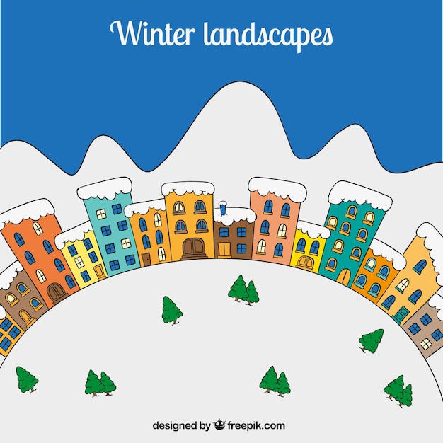 Vector gratuito paisaje de invierno