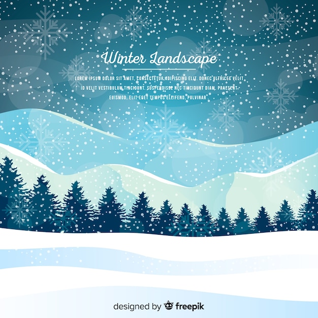 Vector gratuito paisaje de invierno