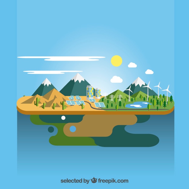 Vector gratuito paisaje isométrico