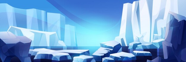 Paisaje marítimo nórdico con iceberg y glaciar