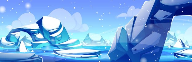 Paisaje marítimo nórdico con iceberg y glaciar