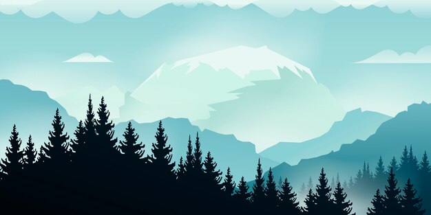 Paisaje de montaña degradado