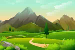 Vector gratuito paisaje de montaña degradado