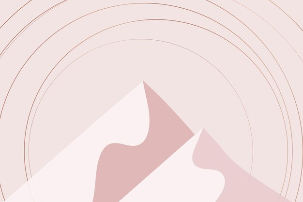 Paisaje de montaña minimalista Fondo de estética nórdica en oro rosa.