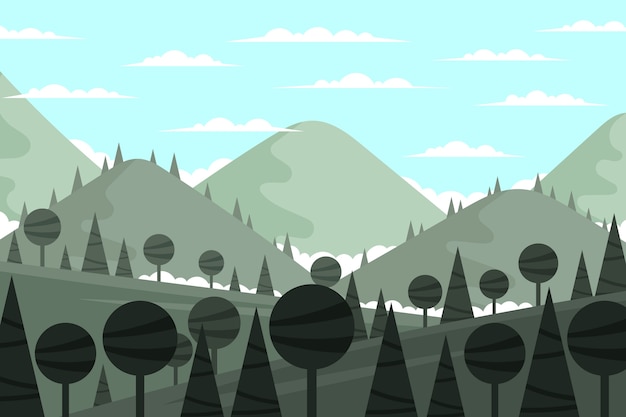 Paisaje de montaña plana