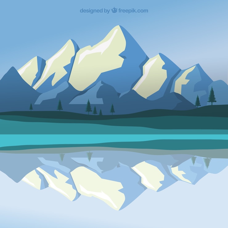 Vector gratuito paisaje de montaña