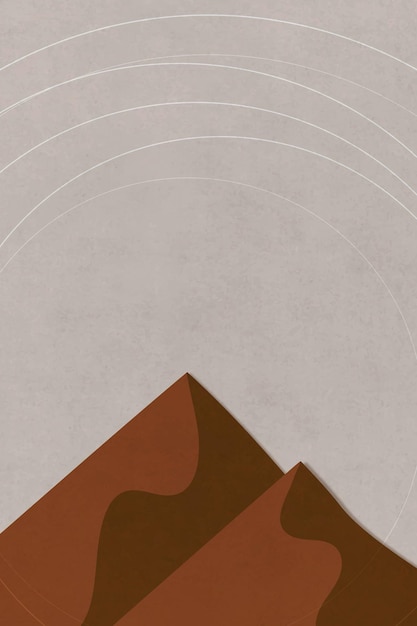 Vector gratuito paisaje montañas de color opaco vector estilo de cartel mínimo