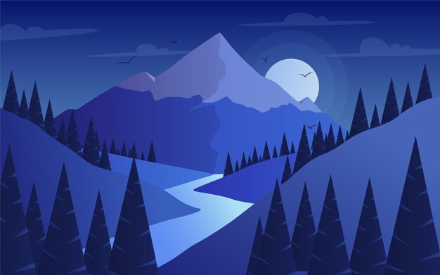 Paisaje montañoso en pendiente