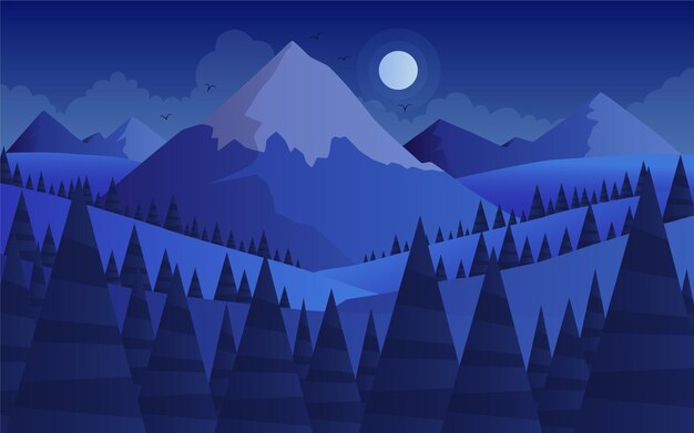 Paisaje montañoso en pendiente