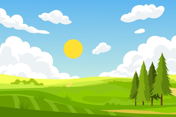 Vector gratuito paisaje natural - fondo para videoconferencia