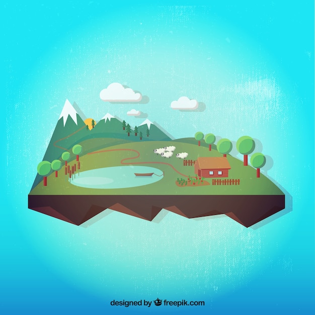 Vector gratuito paisaje natural