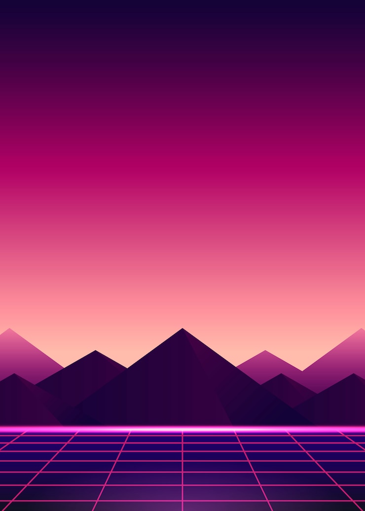 Vector gratuito paisaje de neón rosa