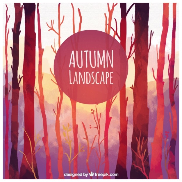 Vector gratuito paisaje de otoño