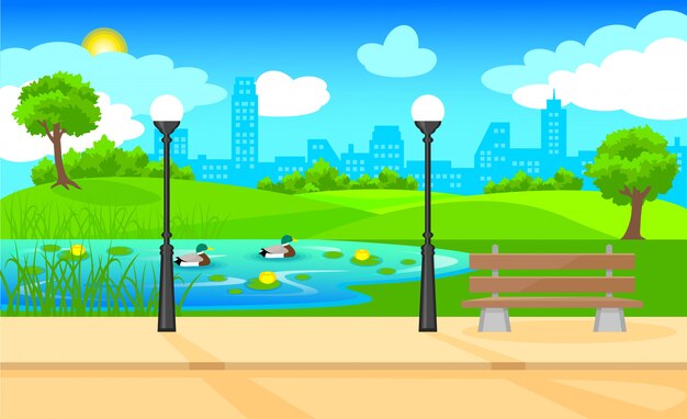 Paisaje del parque de la ciudad de luz
