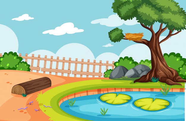 Vector gratuito paisaje de parque natural de fondo vacío