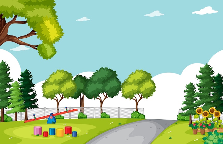 Vector gratuito paisaje de parque natural de fondo vacío