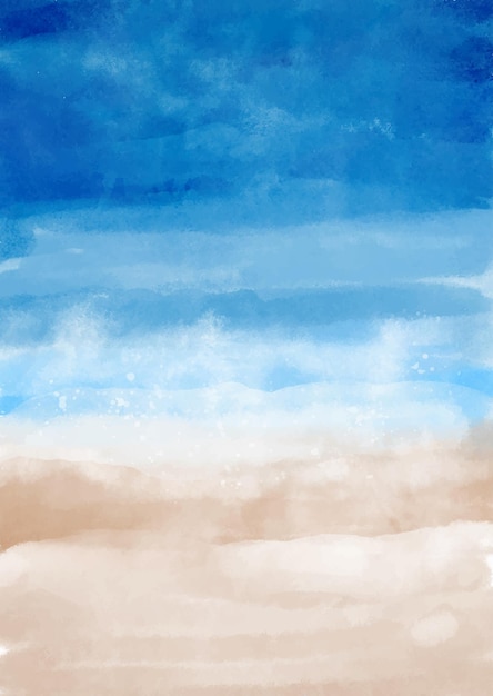 Vector gratuito paisaje de playa abstracto pintado a mano en acuarela