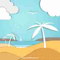 Vector gratuito paisaje de la playa