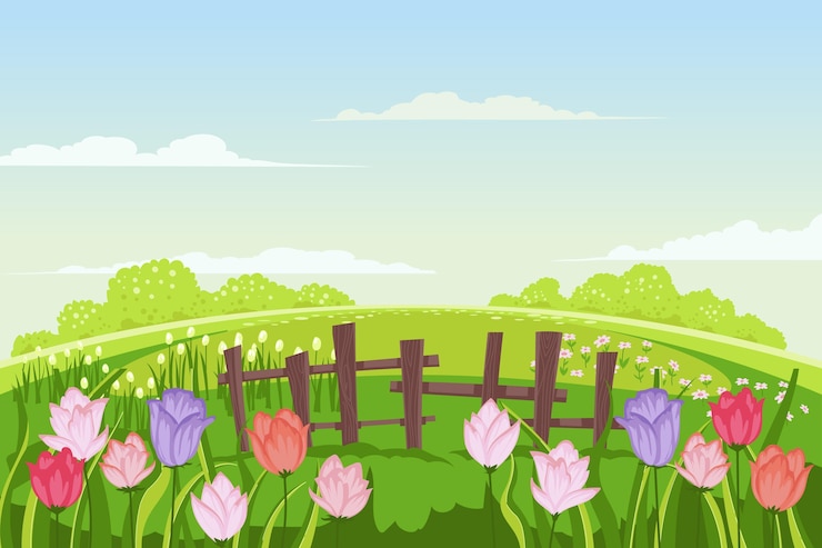 Vector gratuito paisaje de primavera creativo dibujado a mano