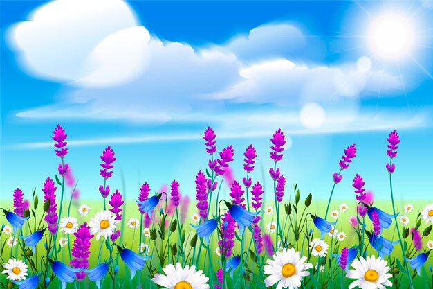 Paisaje de primavera realista