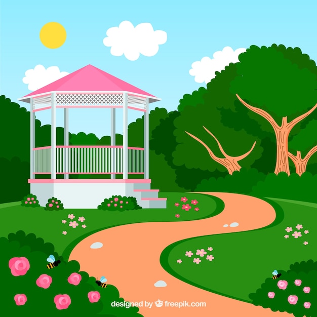 Paisaje de primavera romántico
