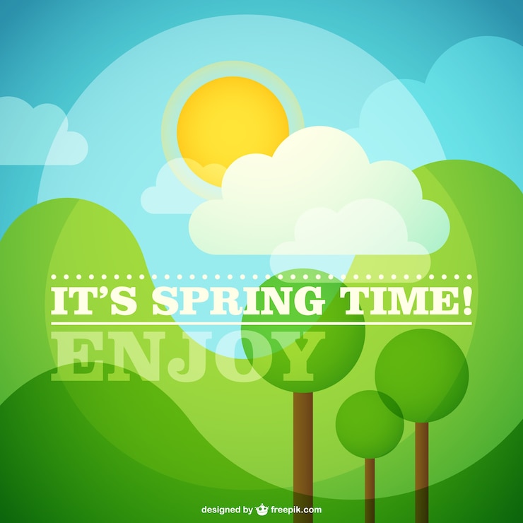 Vector gratuito paisaje de primavera vector