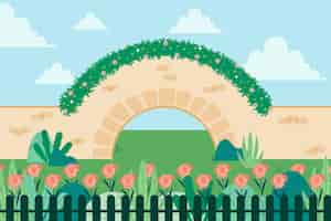 Vector gratuito paisaje de primavera