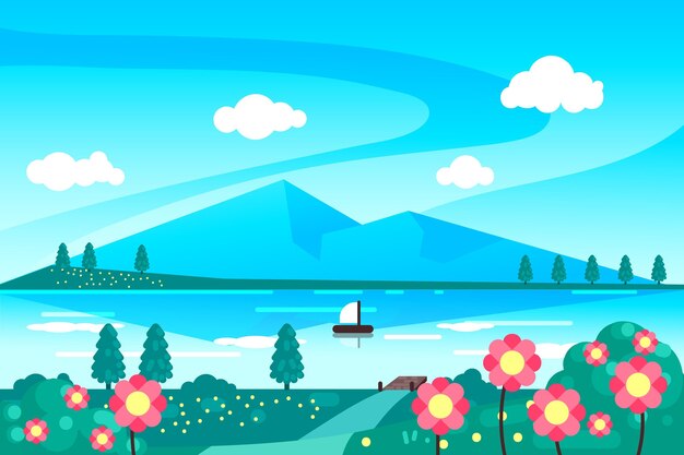 Paisaje primaveral plano
