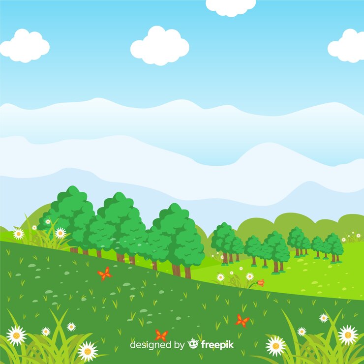 Vector gratuito paisaje primaveral