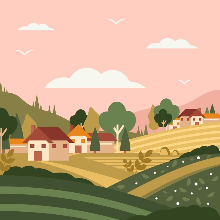 Vector gratuito paisaje rural