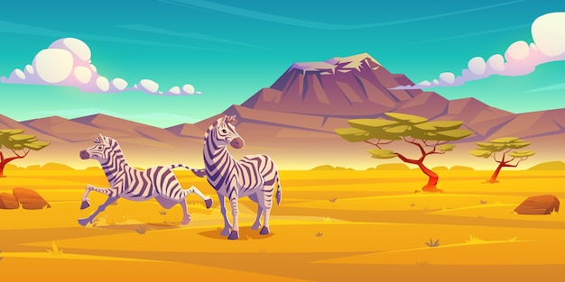 Paisaje de safari de dibujos animados