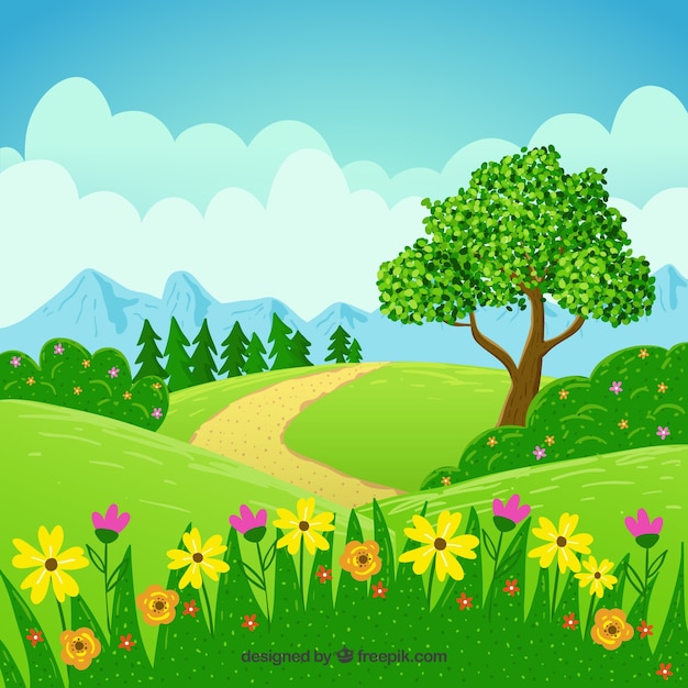 Paisaje soleado de primavera