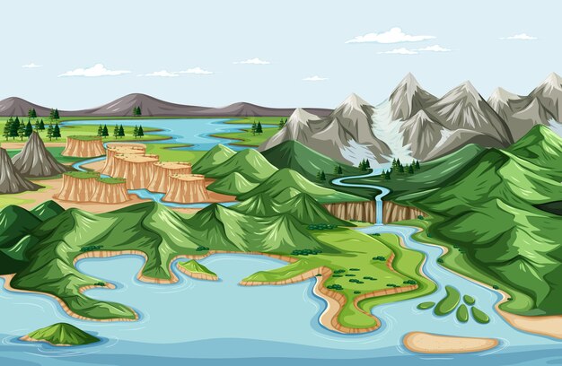 Paisaje con superficie de naturaleza geográfica