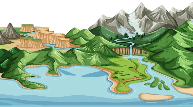 Vector gratuito paisaje con superficie de naturaleza geográfica