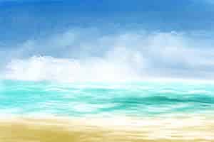 Vector gratuito paisaje tropical de la costa hermoso fondo de playa de la orilla del mar