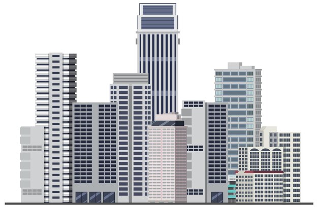 Paisaje urbano con altos rascacielos