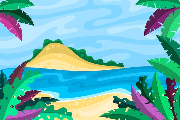 Vector gratuito paisaje de verano - fondo para zoom