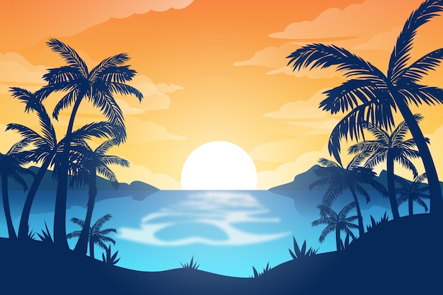 Vector gratuito paisaje de verano - fondo para zoom