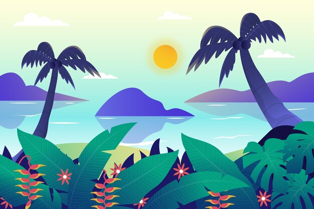 Paisaje de verano para papel tapiz de zoom
