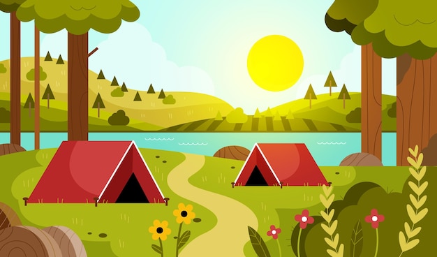 Paisaje de la zona de acampada