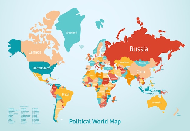 Países del mapa de la tierra