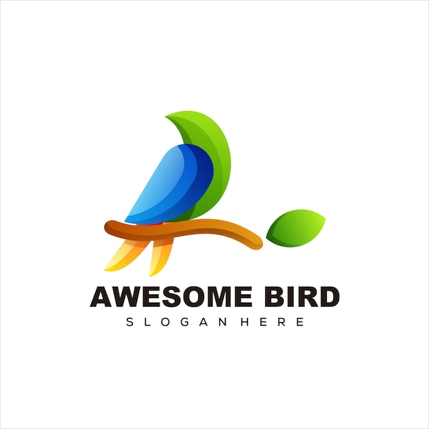 pájaro colorido logotipo degradado