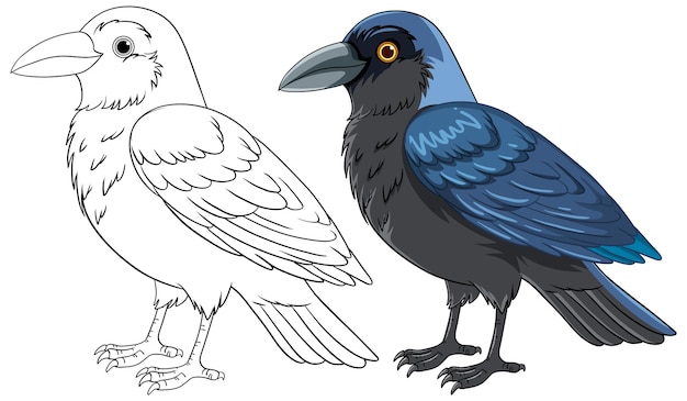 Pájaro de dibujos animados de pie aislado en blanco