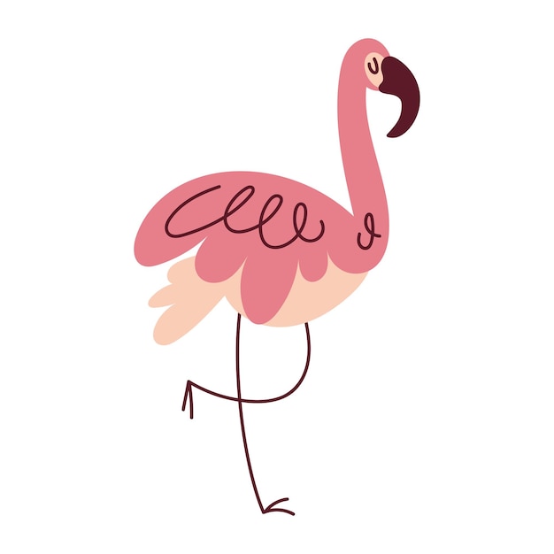 Vector gratuito pájaro flamenco rosado