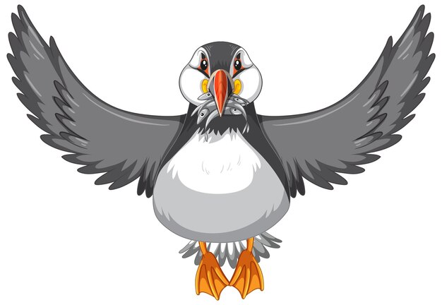 Pájaro frailecillo sosteniendo peces en su pico