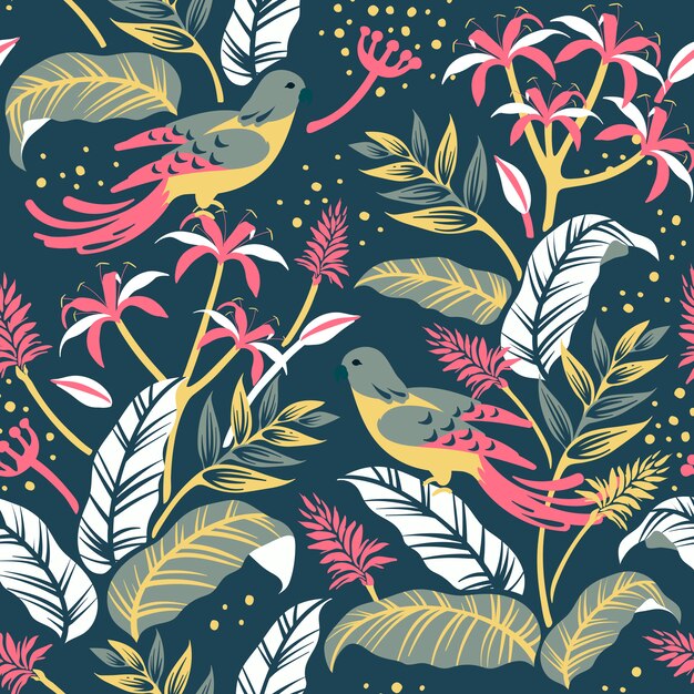 Pájaros en el diseño de la naturaleza.