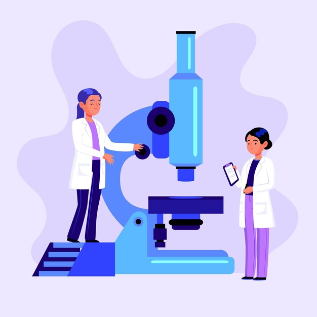 Palabra de ciencia con tema de microscopio