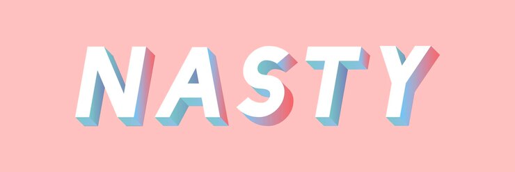 Vector gratuito palabra isométrica fantástica palabra sobre un fondo rosa milenario