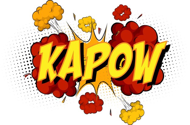 Palabra Kapow en nube cómica
