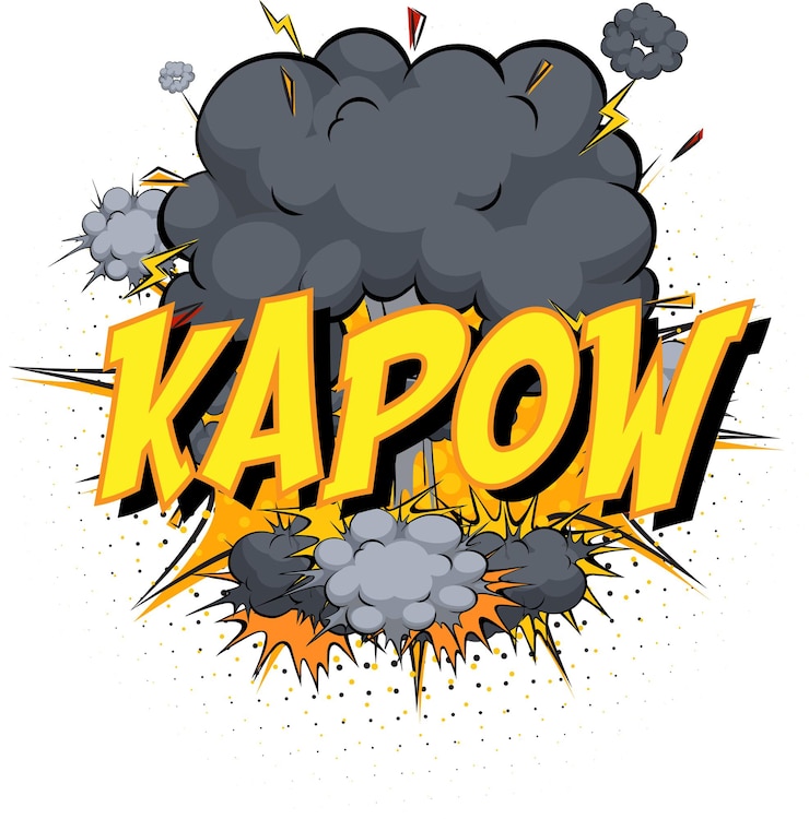 Vector gratuito palabra kapow en nube cómica